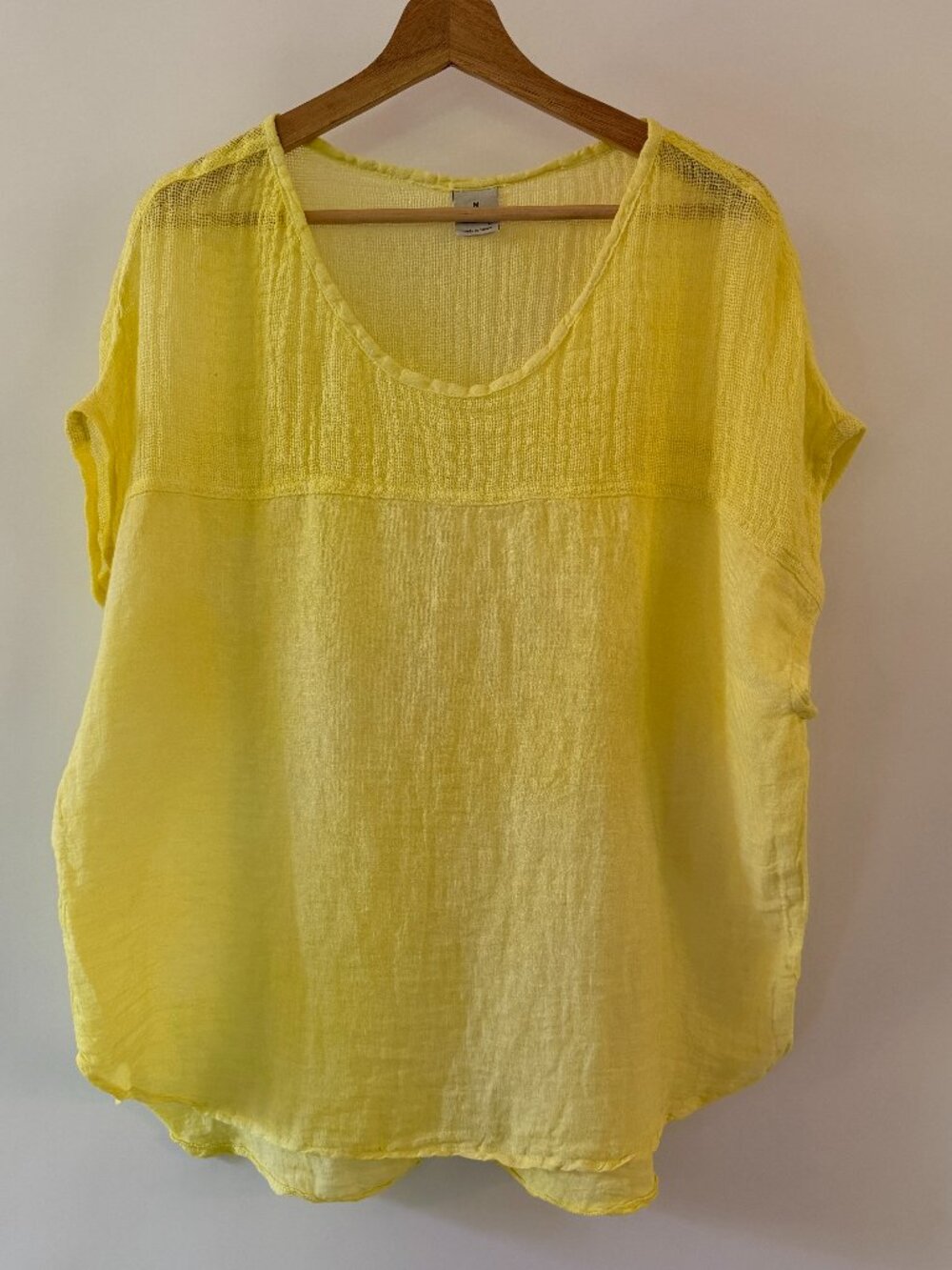 Sunday St Tropez Linen Woven Top Yellow Medium